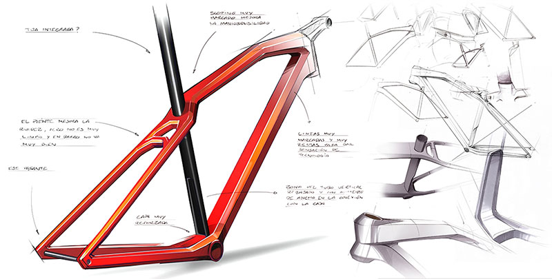 交通工具|动感简单自行车设计草图