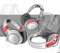 抗噪耳机产品设计草图