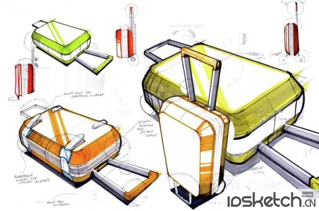 10款行李箱产品设计草图儿童行李箱登机箱